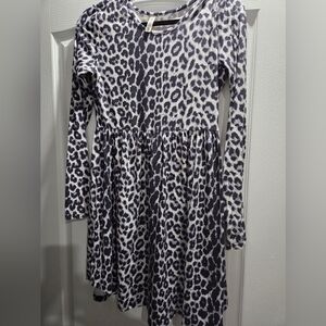 Leopard Print Long Sleeve Womens Dress